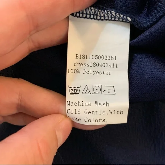 SHEIN Navy Blue Oversized Long Sleeve Tunic Dress - Picture 6 of 8